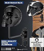 Vista 3 de Motorcycle Helmet Holder (2 Pack) Wall Mount, Helmet Hanger 180° Rotation Helmet Rack with Double Hook for Football Helmet, Bicycle Helmet, Hat