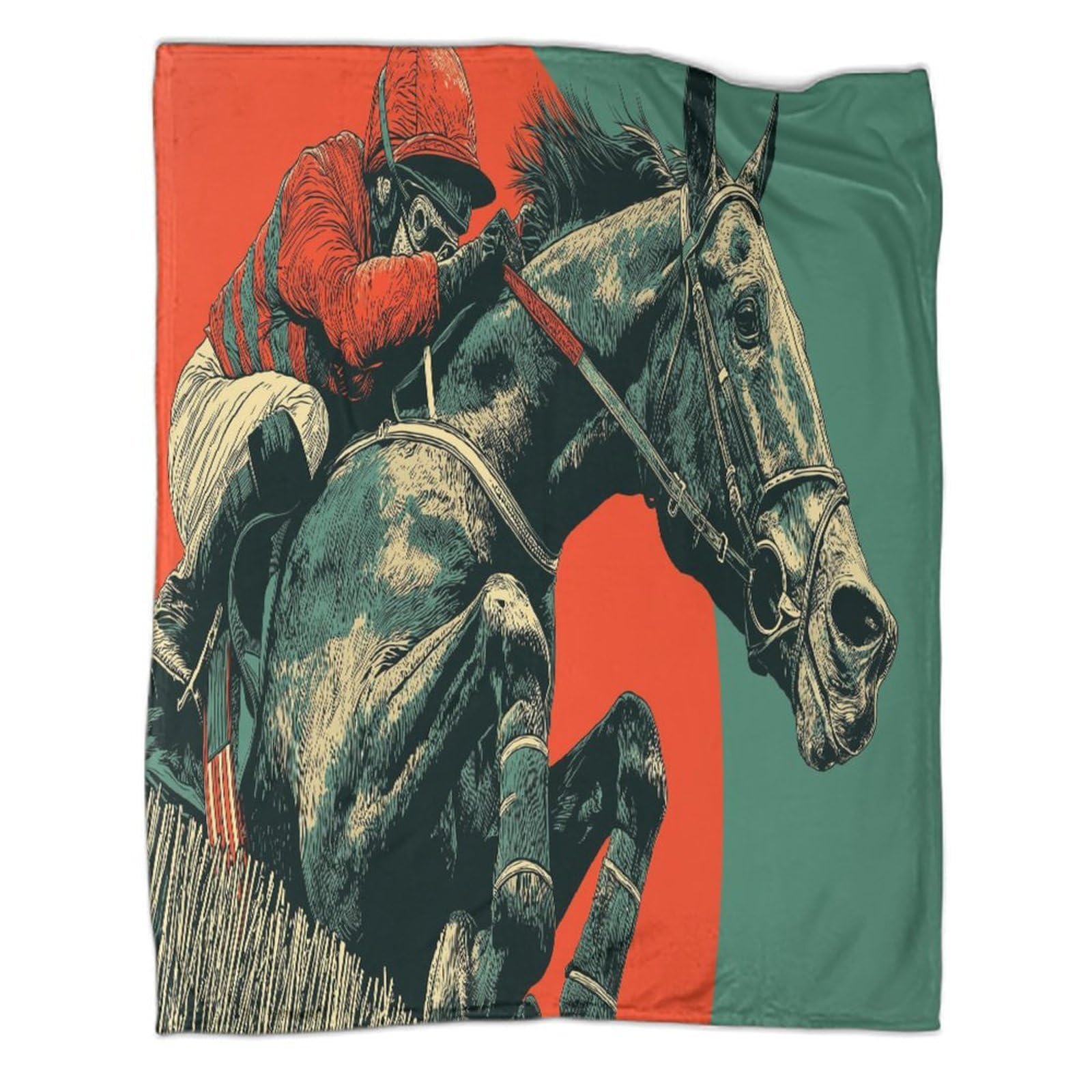 Couverture courses hippiques en flanelle microfibre respirante contre le froid du lit