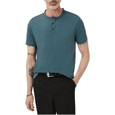 Мужская рубашка John Varvatos Three-Button Henley K4463V2B mediterranea