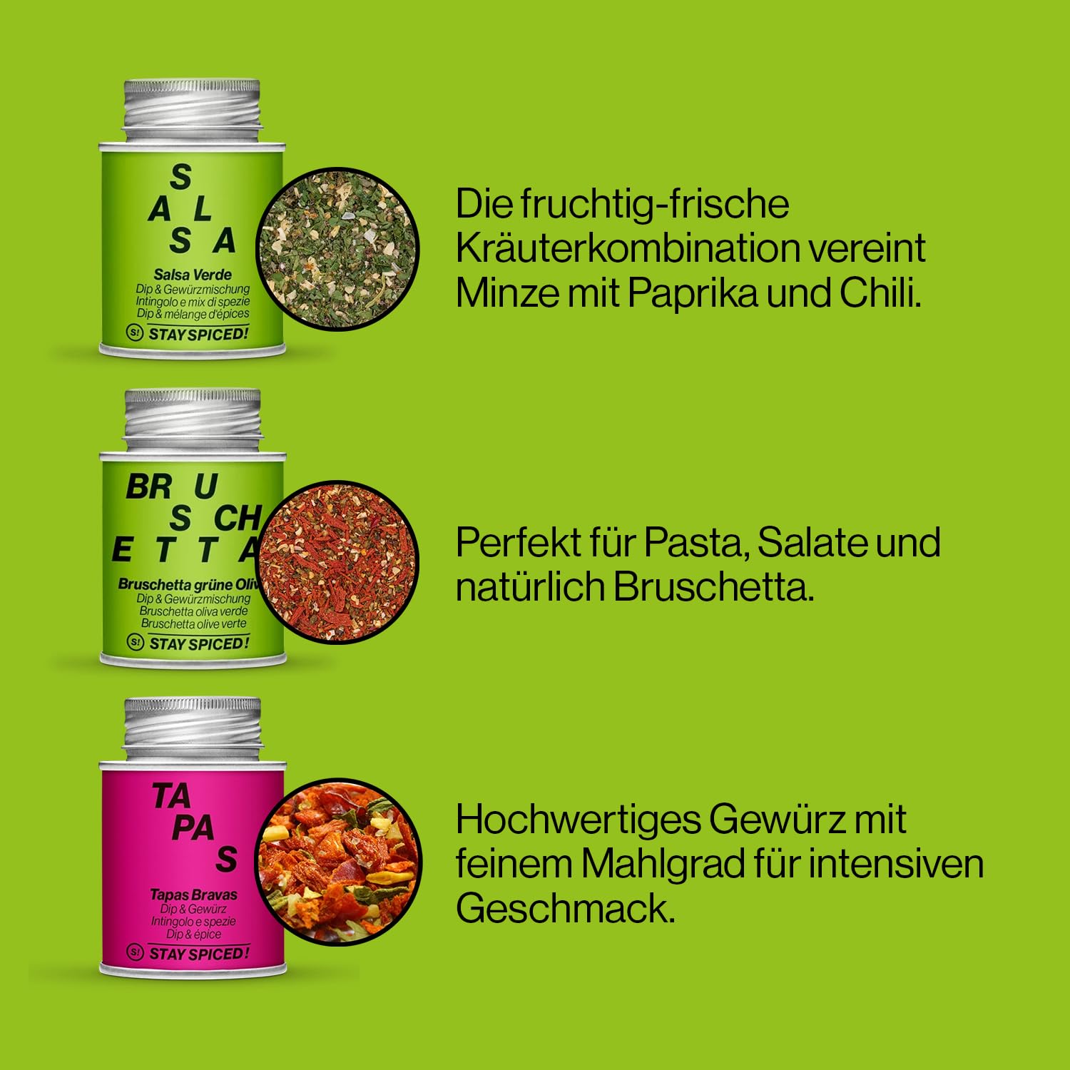STAY SPICED! DIP-IT Box | Premium Geschenkset mit 3 Gewürzen & Olivenöl