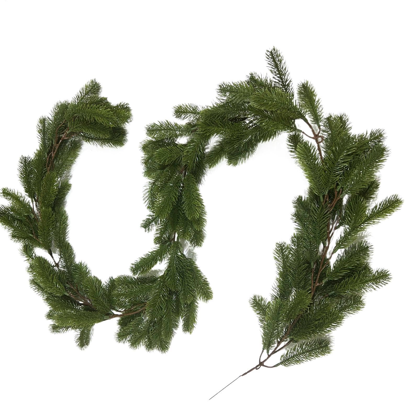 Guirlande verte de Noël sans perte d'aiguilles pour décoration de porte