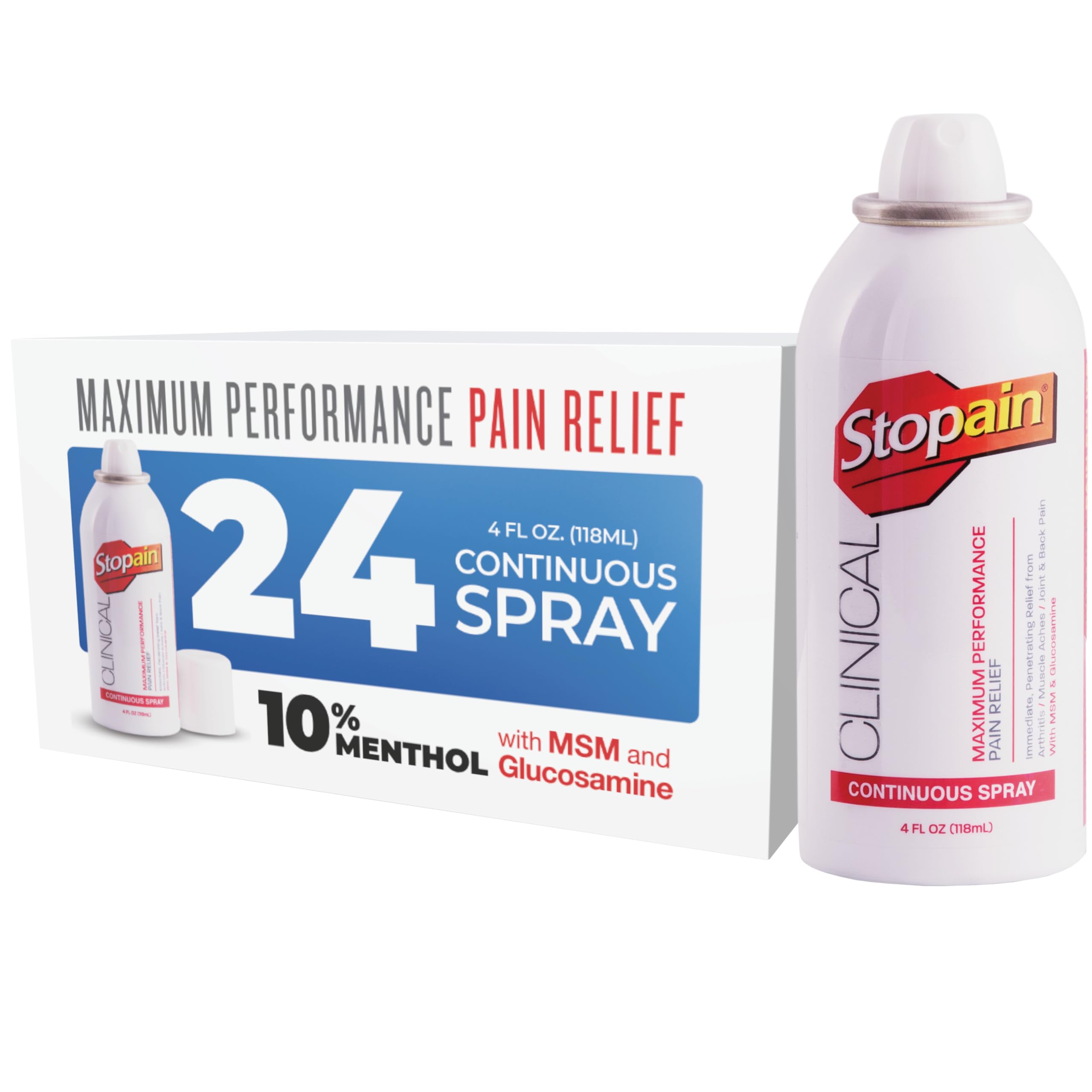 Stopain Clinical 10% Menthol Pain Relief Spray (4 oz), Professional Strength Topical Analgesic for Back, Knee, Joint and Arthritis Pain Relief, Made in USA — Amazon image 8