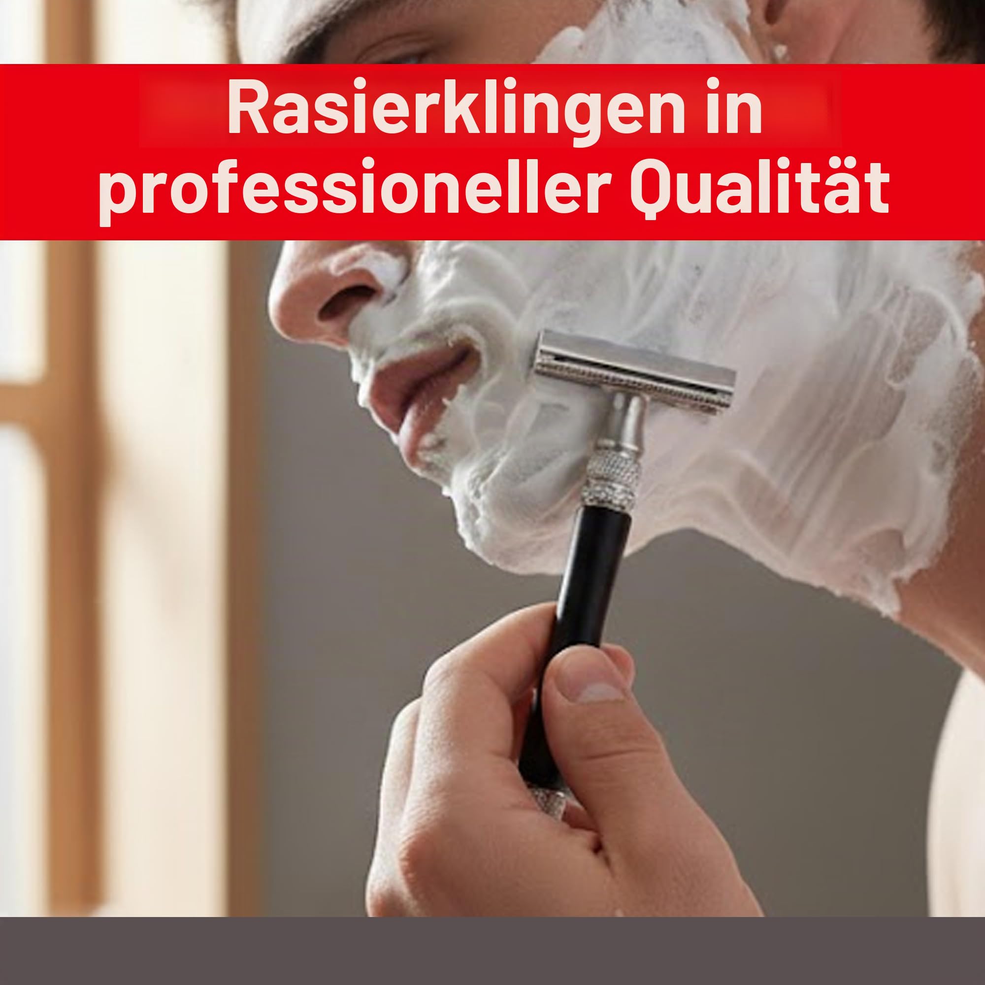 Feather WS-D2S Rasierhobel mit Holzgriff, Edelstahl und Ständer