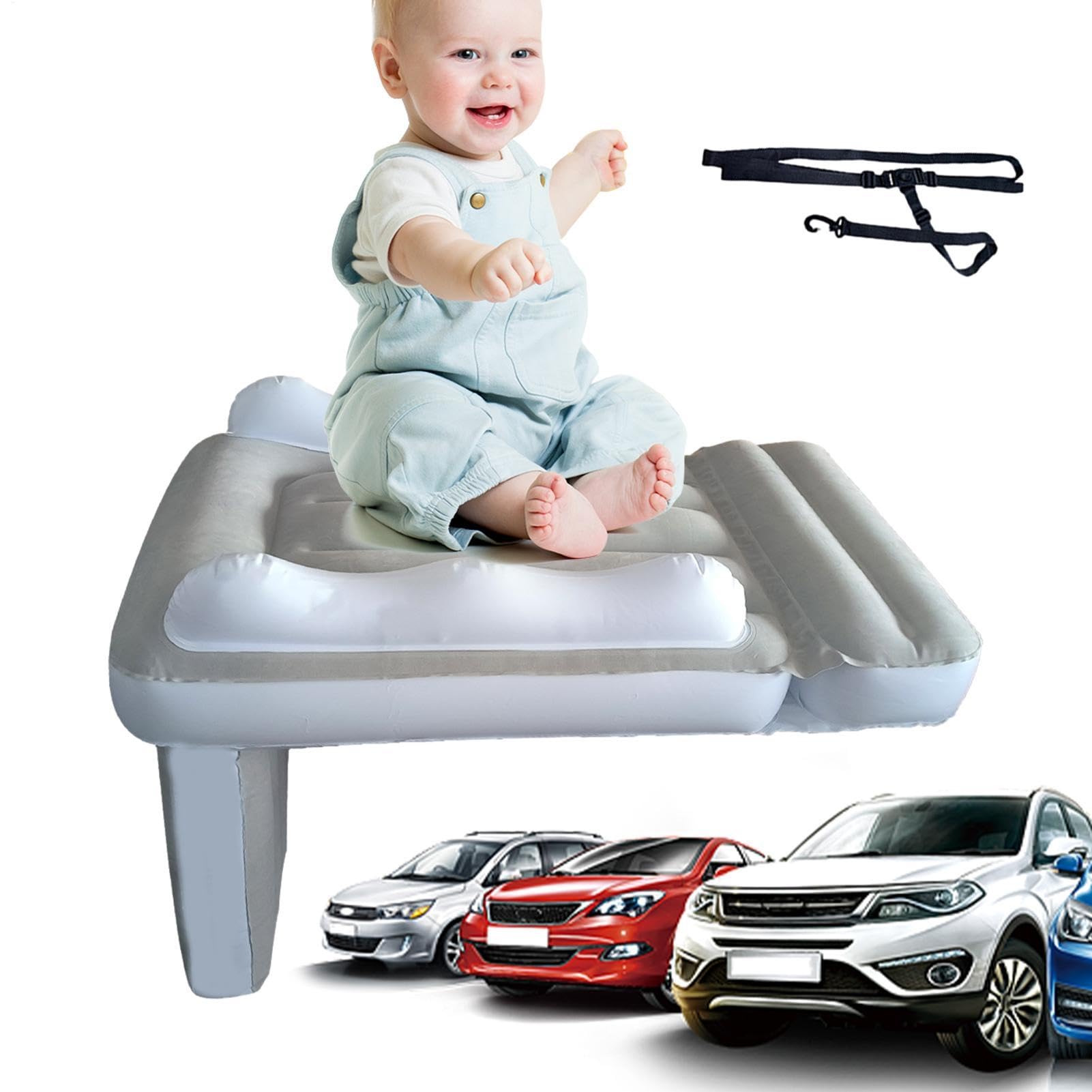 Aufblasbares Kinder-Reisebett,Aufblasbares Reisebett für Kleinkinder - Baby-Flugzeugsitzverlängerung - Luftmatratze mit hohen Seiten, tragbar und leicht, passend für Zug- und Autositze