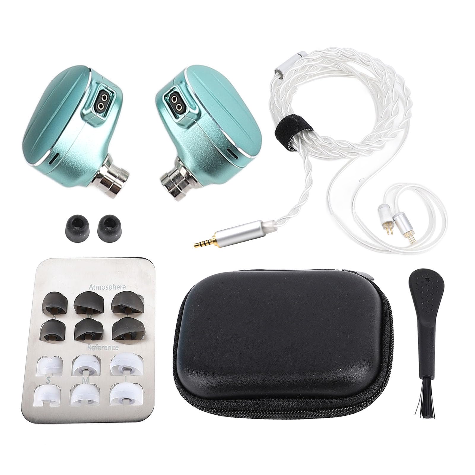 Auriculares con Cable Auriculares con Controlador Dinámico de 10 Mm con Vibración Asistida por Aire para un Sonido Claro, Diseño de Aleación de Aluminio de 3,9 Pies, Incluye Accesorios (2,5 mm)