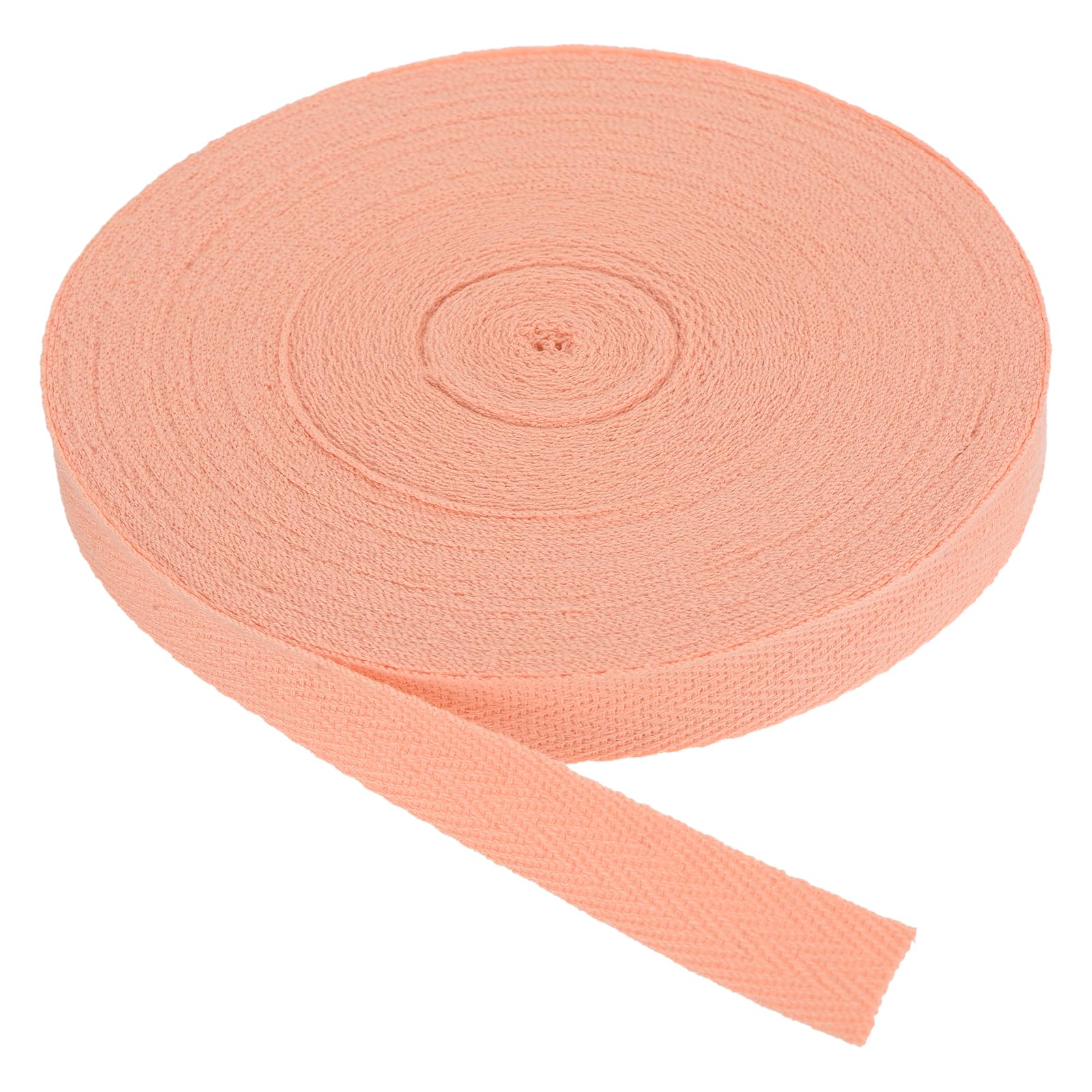PATIKIL Cotton Twill Tape 15mm(5/8") 23m(25 Yards) Cotton Ribbon Bias Binding Tape Herringbone Webbing Trim for Sewing Gift Wrapping Craft DIY Cherry Pink