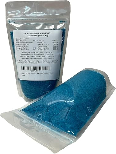 Peter's 20-20-20 paquetes de recambio. Fertilizante soluble en agua de uso general con micro nutrientes (1 libra)