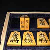 越山作・上彫・薩摩黄楊将棋駒・本砥ぎ仕上カスタマイズ作品・角箱入り★金蘭駒袋付き 越山作・昇竜書・薩摩黄楊将棋駒・本砥ぎ仕上カスタマイズ作品