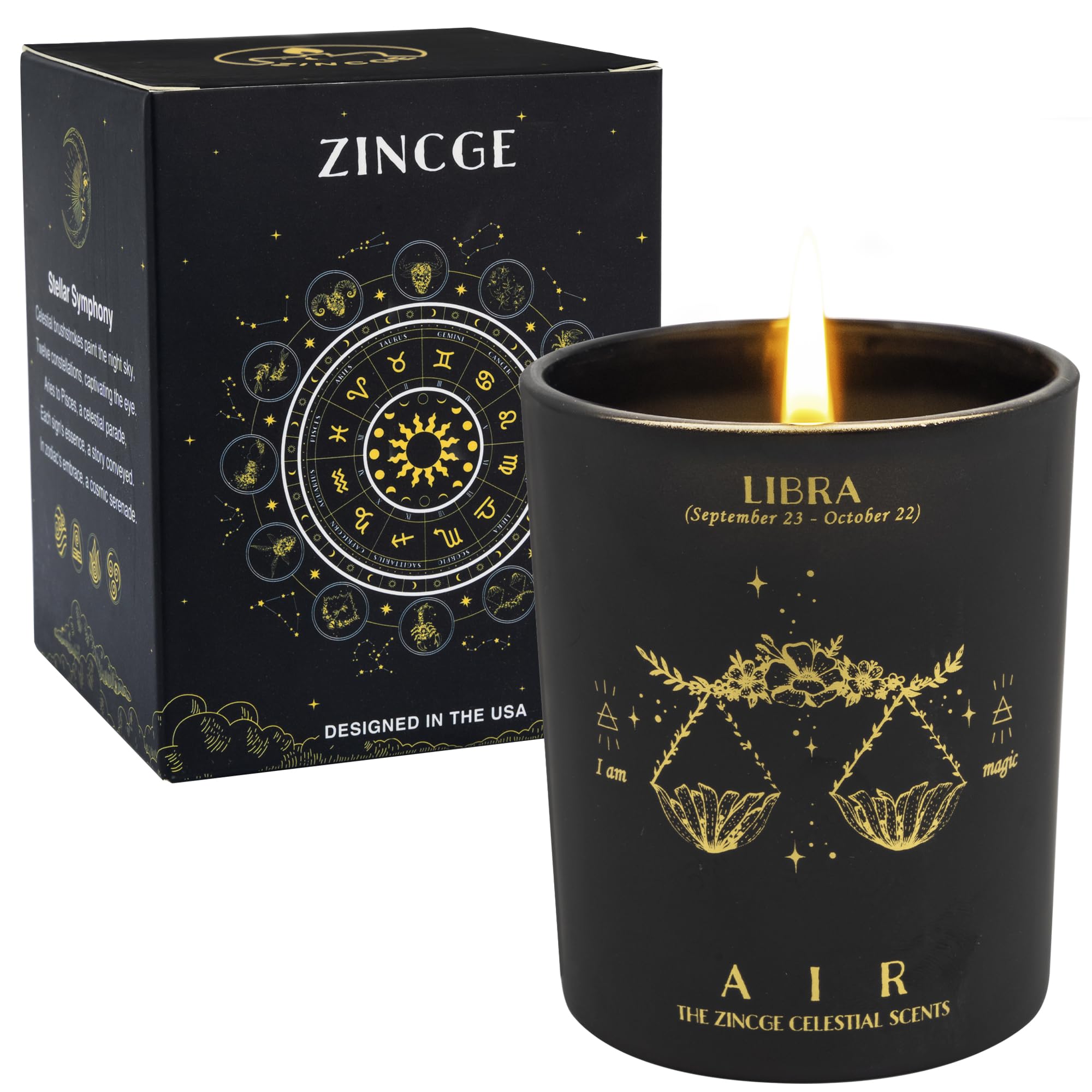 Amazon.com: ZINCGE Libra Zodiac Sign Candle - Scented Soy Candle