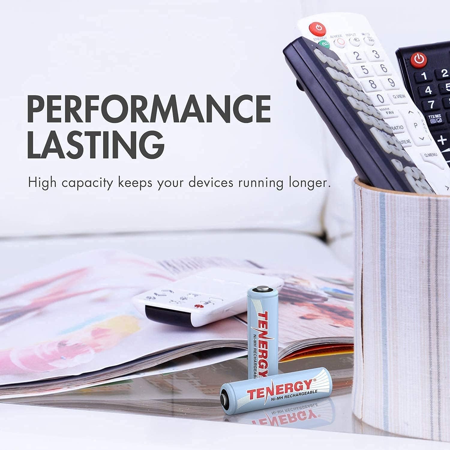 Tenergy AA and AAA NiMH Rechargeable Batteries with Charger, 1.2V AA and AAA Batteries Ideal for Everyday Electronics