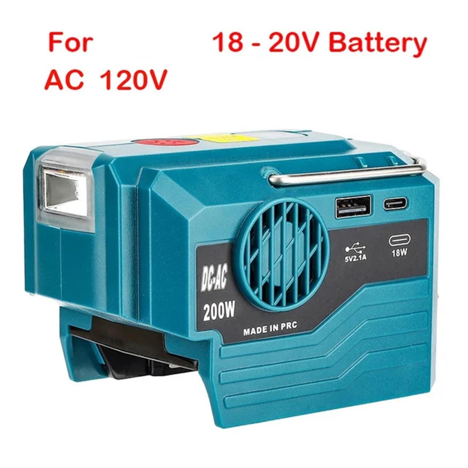 Inwertery, 18 V akumulatorowy zewnętrzny przenośny falownik 200 W AC 120- zmodyfikowany zasilacz sinusoidalny(For Milwaukee 120V)