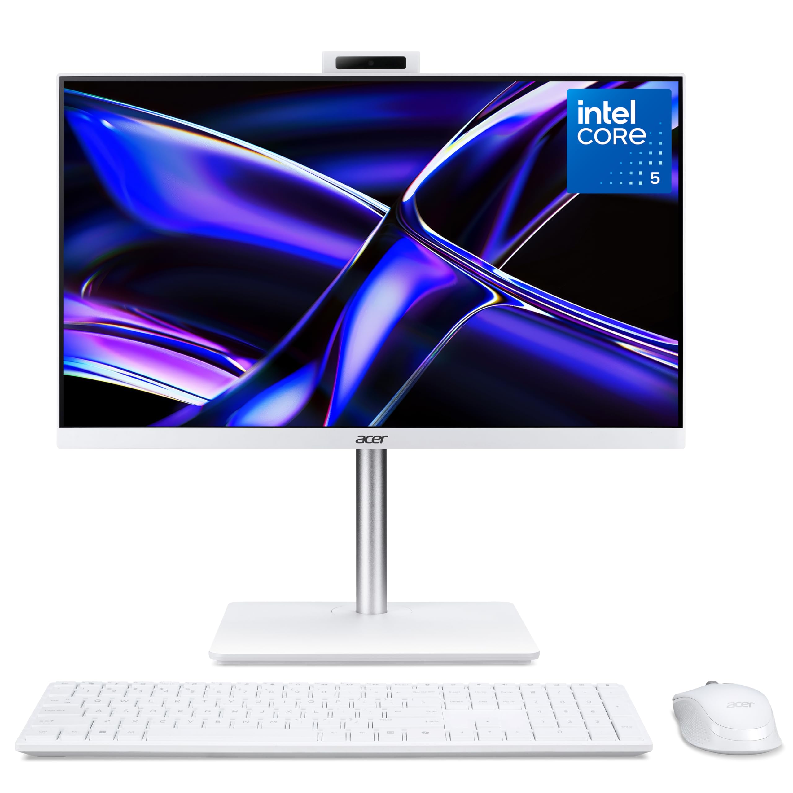 acer Aspire C24-1Y All-in-One Desktop PC - Intel Core 5-120U, 16GB, 1TB SSD, Integrated Intel Graphics, 23.8" Full HD Display, Windows 11, White