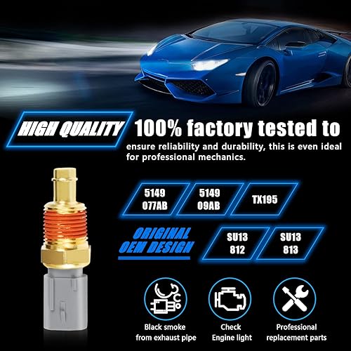 Miniatura 2 de OTUAYAUTO 5149077AB Reemplazo del sensor de temperatura del refrigerante del motor para Jeep Grand Cherokee Wrangler, Dodge Ram 1500 Avenger