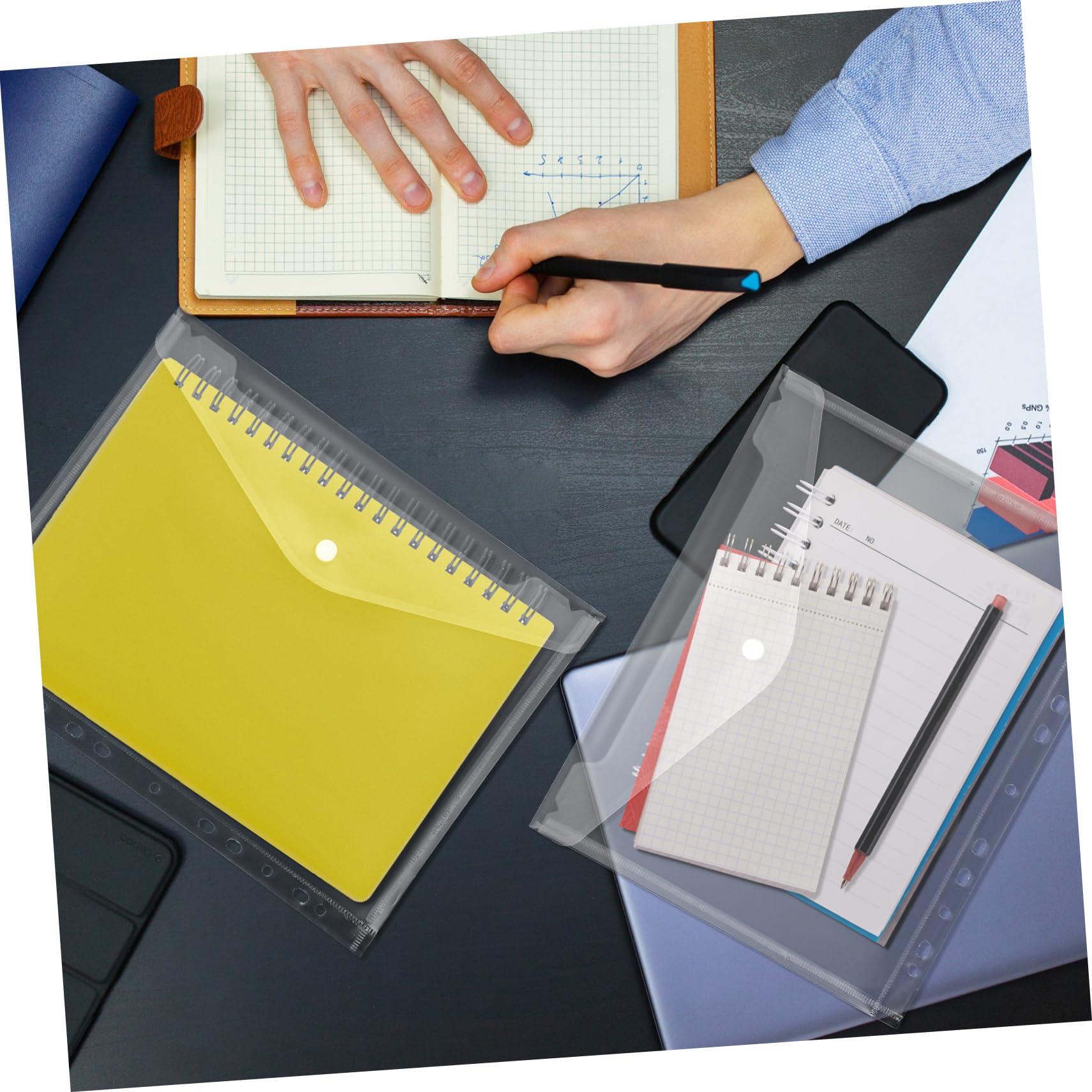A4 Binder Pockets 20 Pezzi in Pp Trasparente 11 Fori