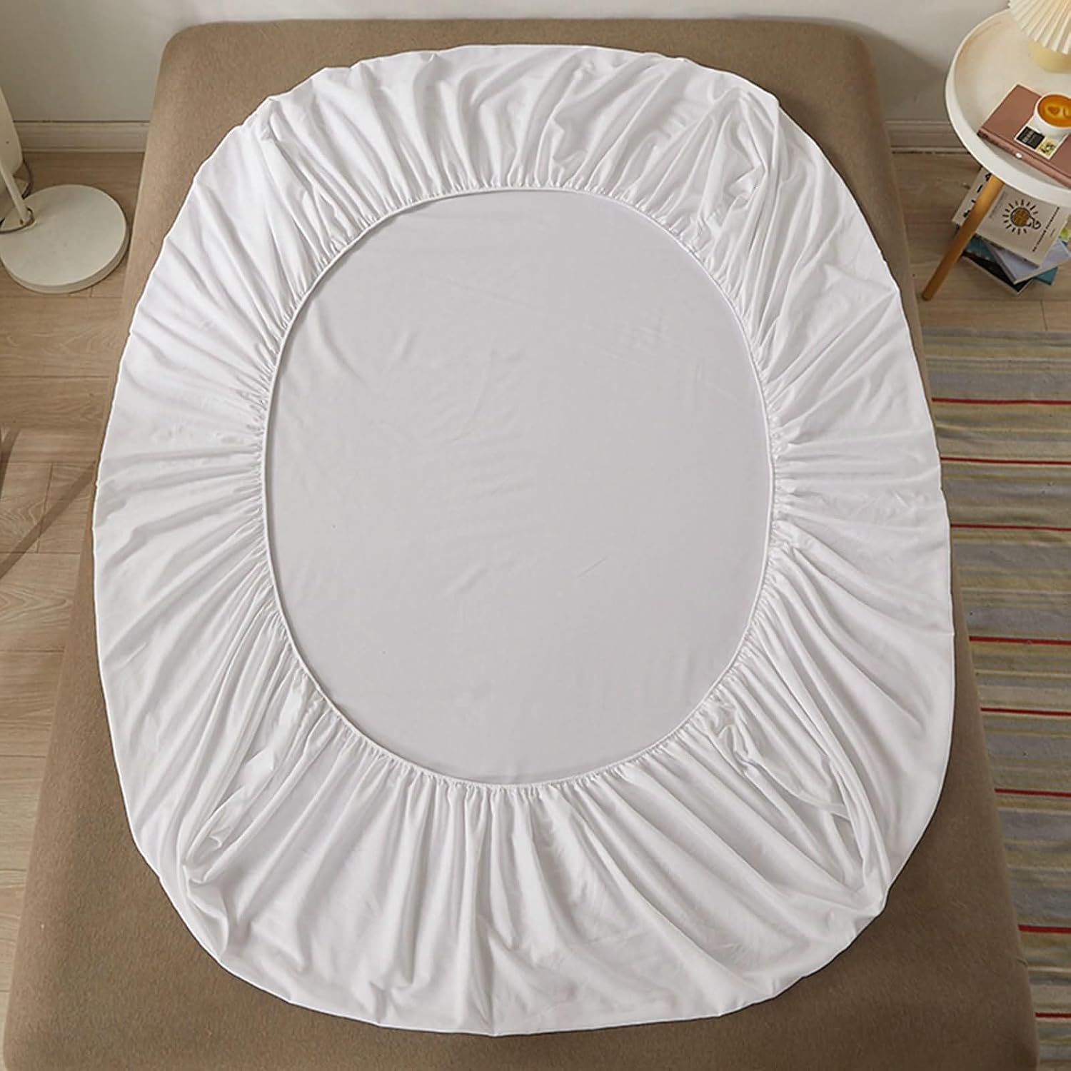 Twin Mattress Fitted Sheet Girls,(59 x 74 in),Full Size Fitted Sheet Full Solid Color Fitted Sheets Single White