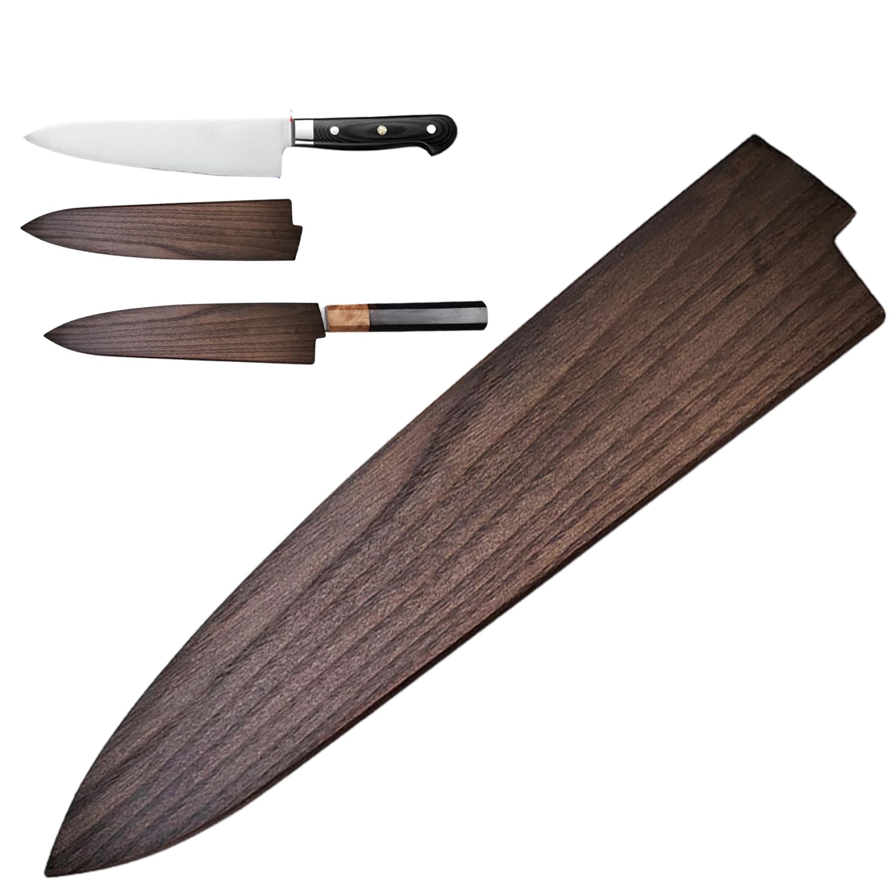 Funda para Cuchillo de Madera de 11, 8 Pulgadas, Protector de Hoja para Cuchillos de Chef y Gyuto, Cubiertas