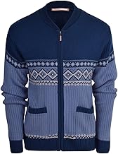 Spindle Men's Classic Grandad Cardigan – Thick Winter Knitwear Jumper with Full Zip Closure, 2 Front Pockets, and Neutral Colours – Quality Zipper Front Design