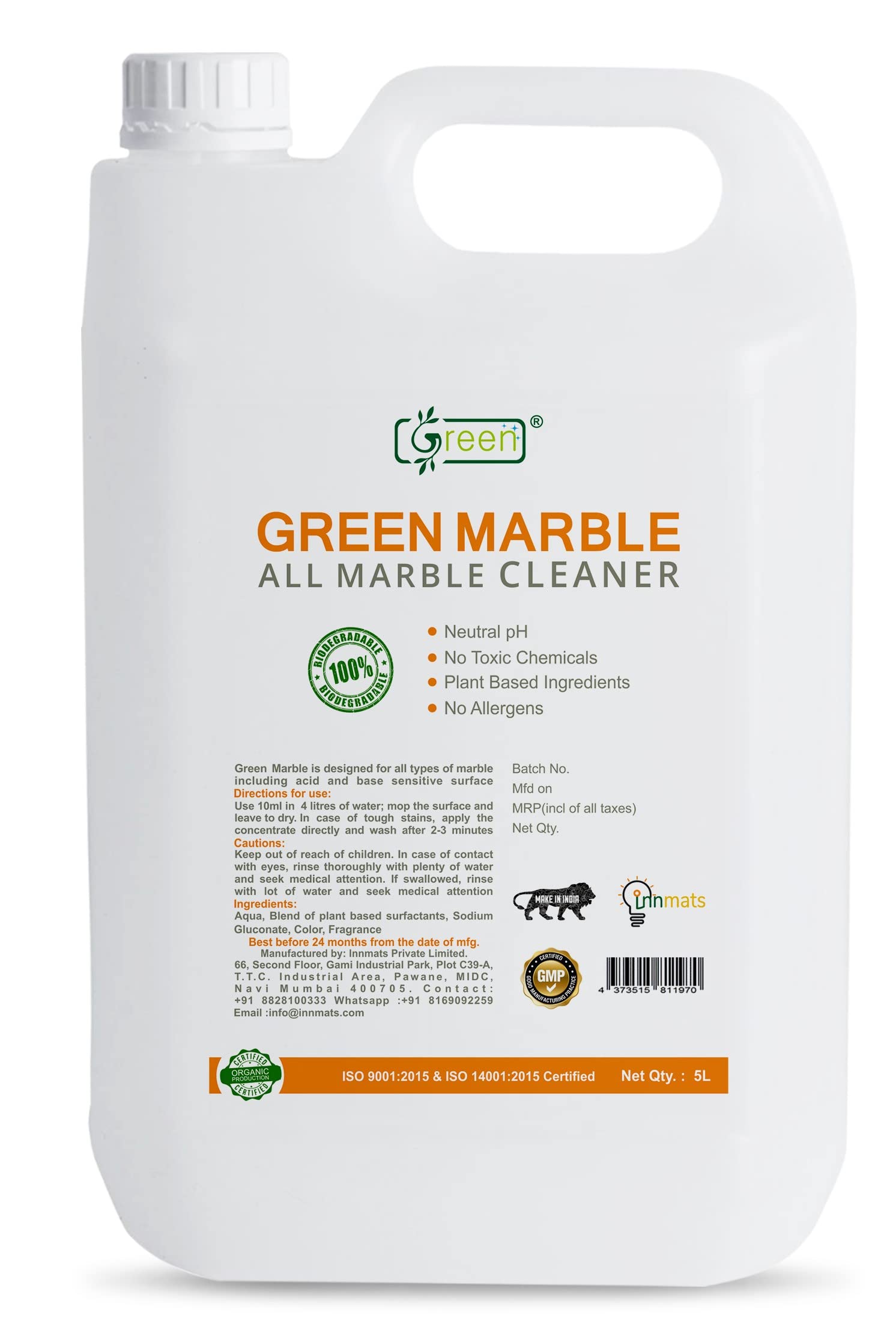 Green-Marble 5 L Floor cleaner marble maintainer (B07M62931K) Amazon Price History, Amazon Price Tracker