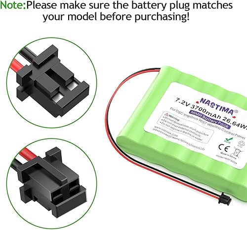 Miniatura 2 de NASTIMA NIMH Reemplazo de batería para ADT DSC IMPASSA 9057 SCW9055 SCW9057 BH7236-SS 17000145 17000152 Sistema de seguridad inalámbrica para el