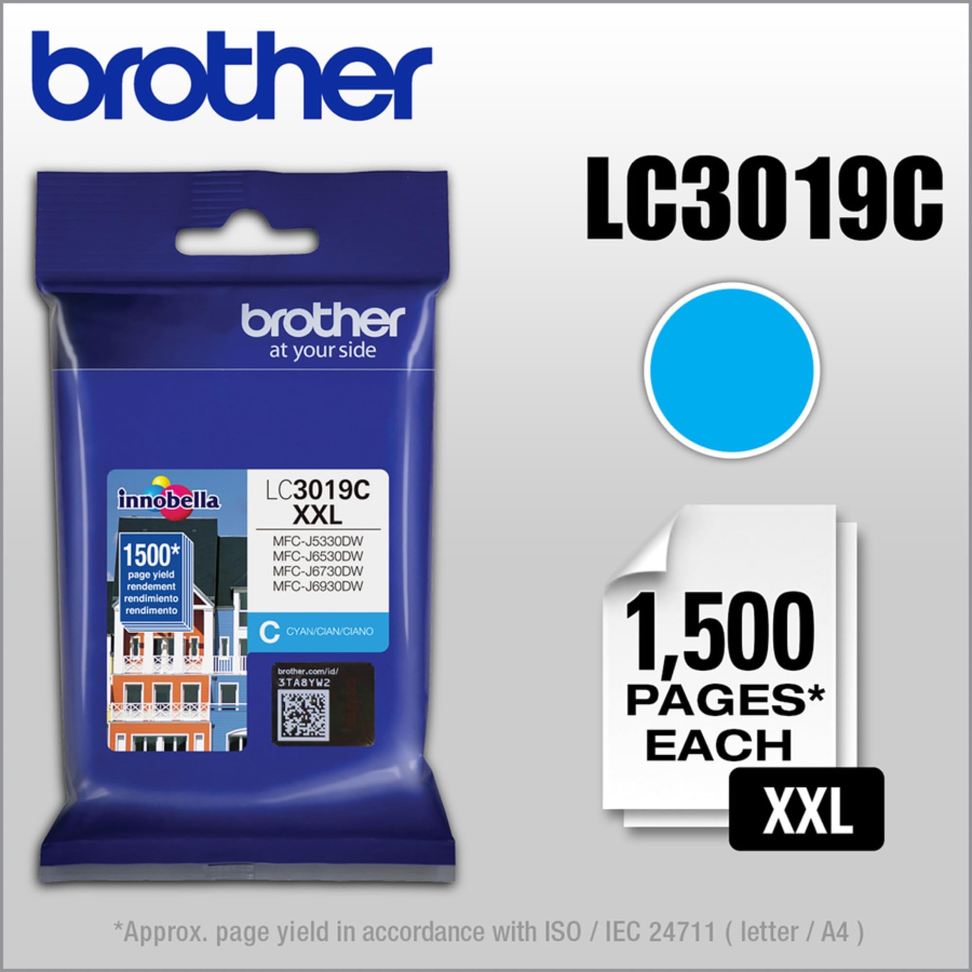 Brother LC3019BK cartuccia d'inchiostro nero ad alta resa Ciano ad alta resa. - Ciano