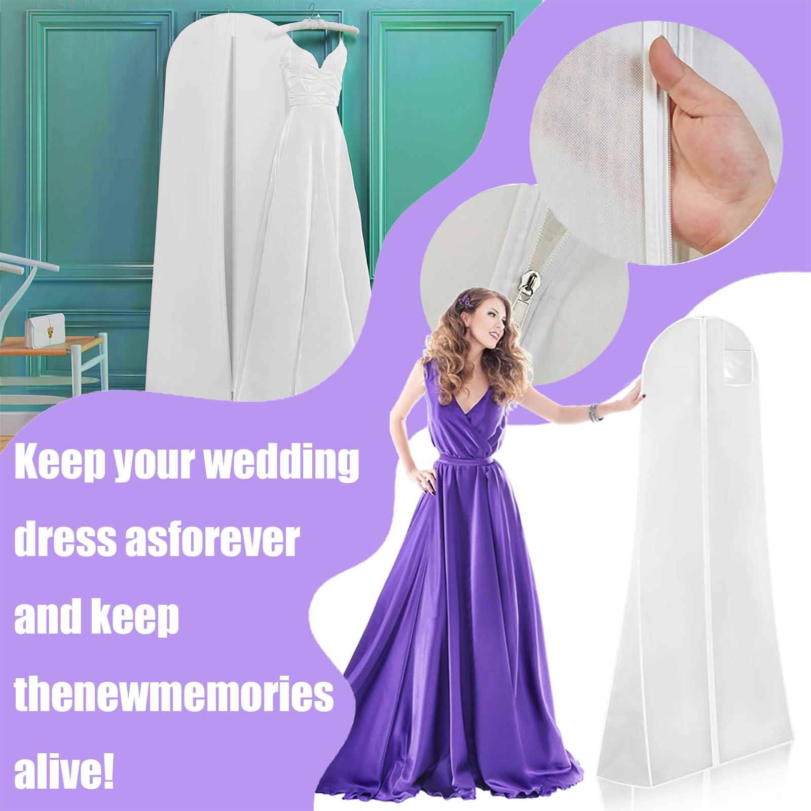 Housse Pour Costume Avec Fermeture éclair, Respirant Pour Le Rangement Et Les Voyages, 60 X 100