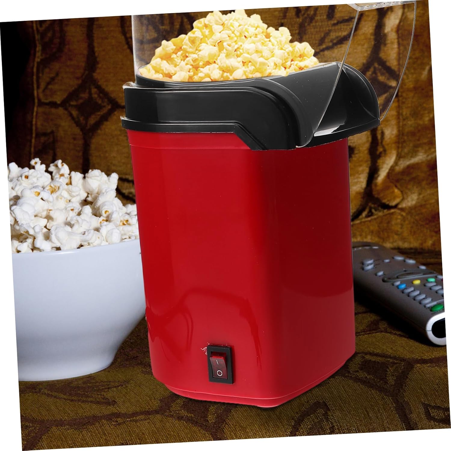 Uonlytech Compact Electric Hot Air Popcorn Maker Oil-Free Mini Popcorn Machine for Family Gatherings with Easy Clean Design