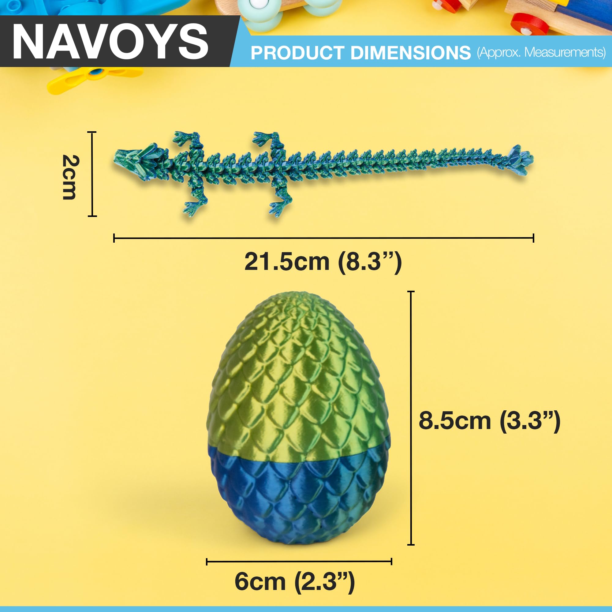 3D Printed Dragon Egg 8.5cm With Dragon Inside, Twistable Egg, Flexible Joints, Mystery Articulated Crystal, Fidget Toys - Image 2