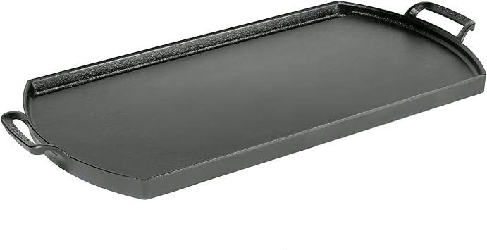 Lodge Blacklock 10 x 20 Cast Iron Double Burner Griddle - Triple Seasoned - For Indoor & Outdoor Cooking - Fits Over Two Burners - Easy Cleanup - Non-Toxic Material