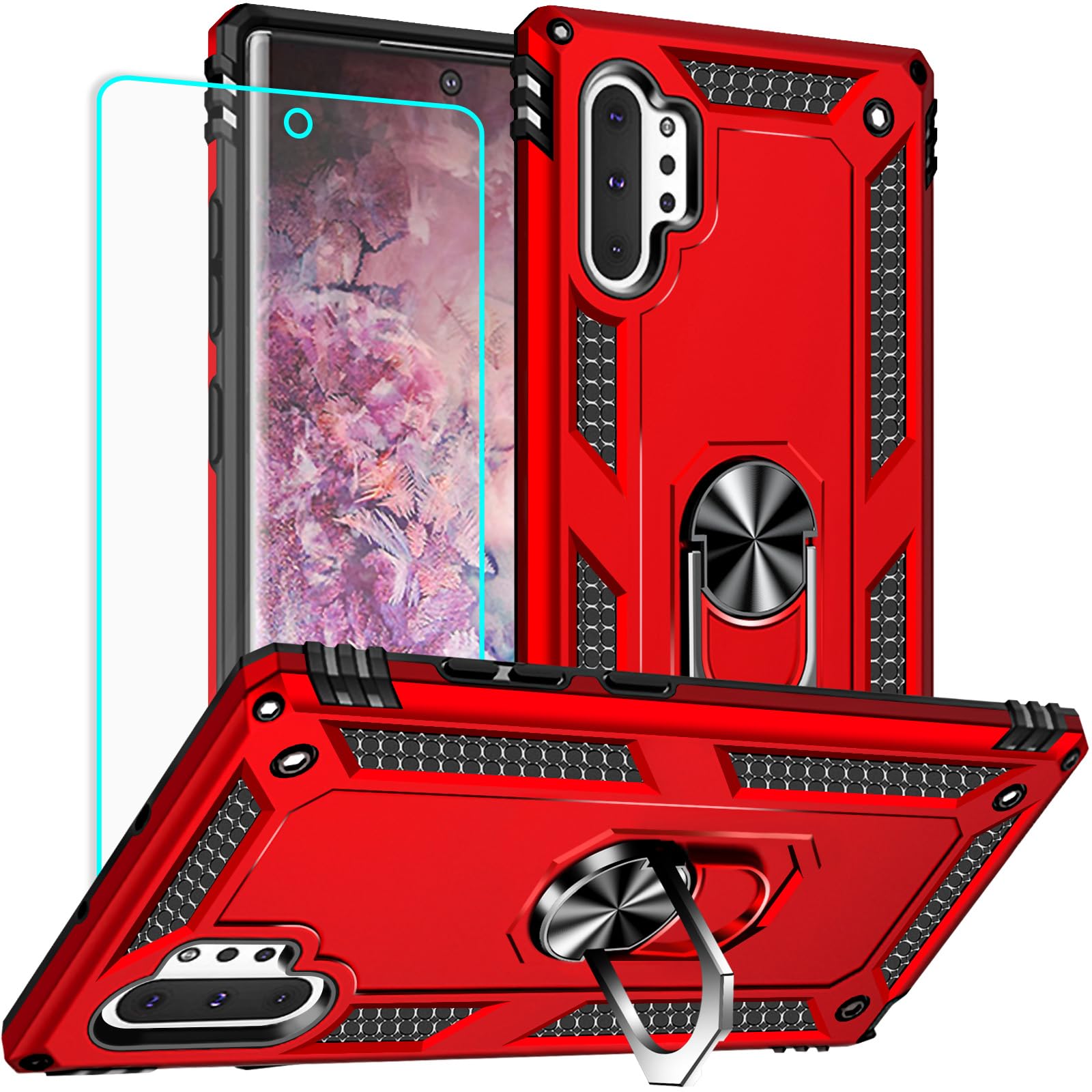 Coque Samsung Note 10 Plus rouge antichoc avec protection écran intégrée - 8