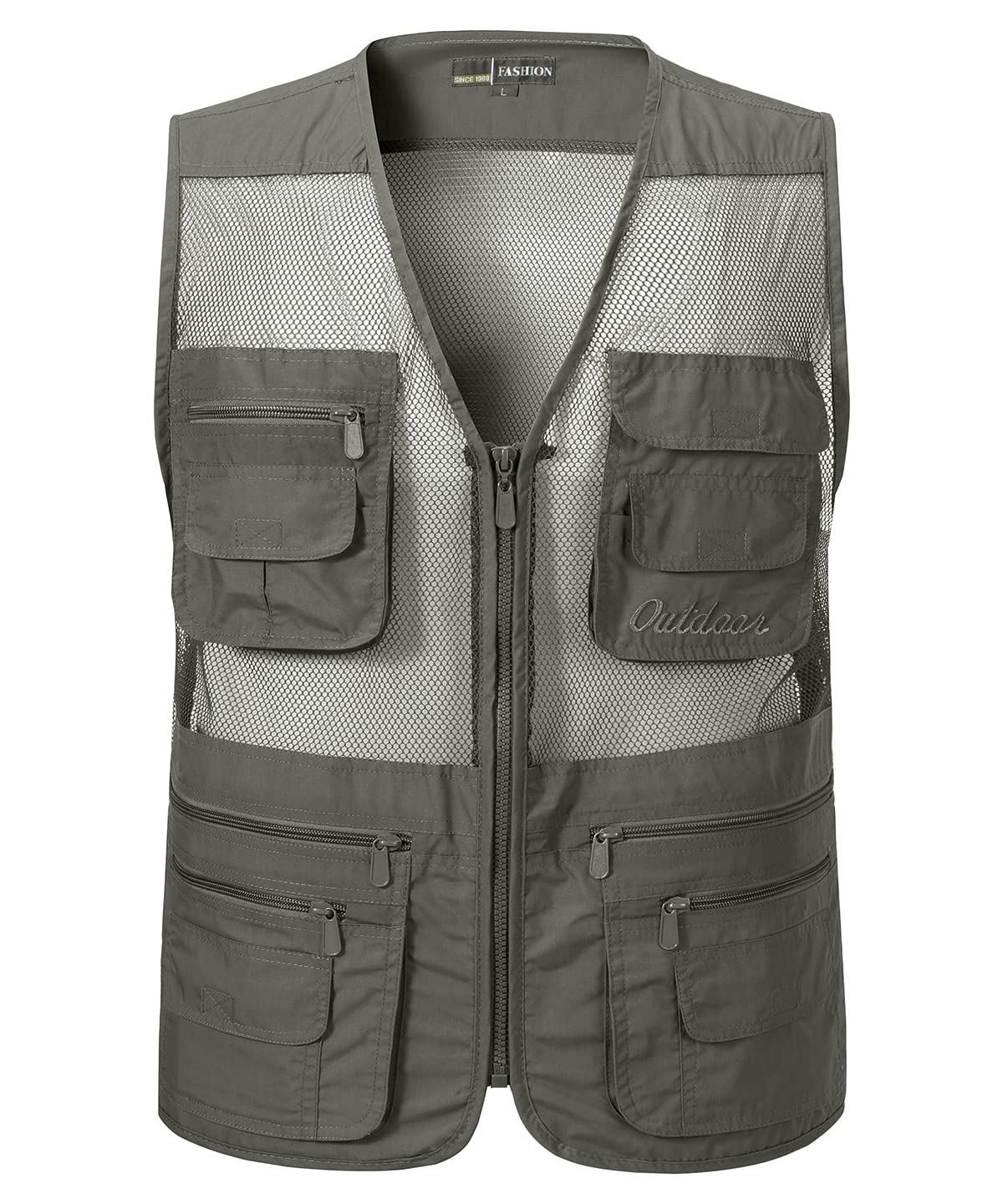 Uomo Gilet ad Asciugatura Rapida da Caccia Campeggio Traspirante Gilet da Pesca Multi-Tasca Giubbino da Pesca Leggero Estate Gilet da Fotografia Lavoro