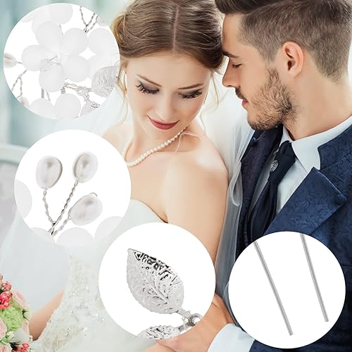 Miniatura 3 de Lusofie 5 horquillas para el pelo de flores de péal, perlas, horquillas de pelo de novia, pieza de pelo de boda, accesorios para el cabello de boda,