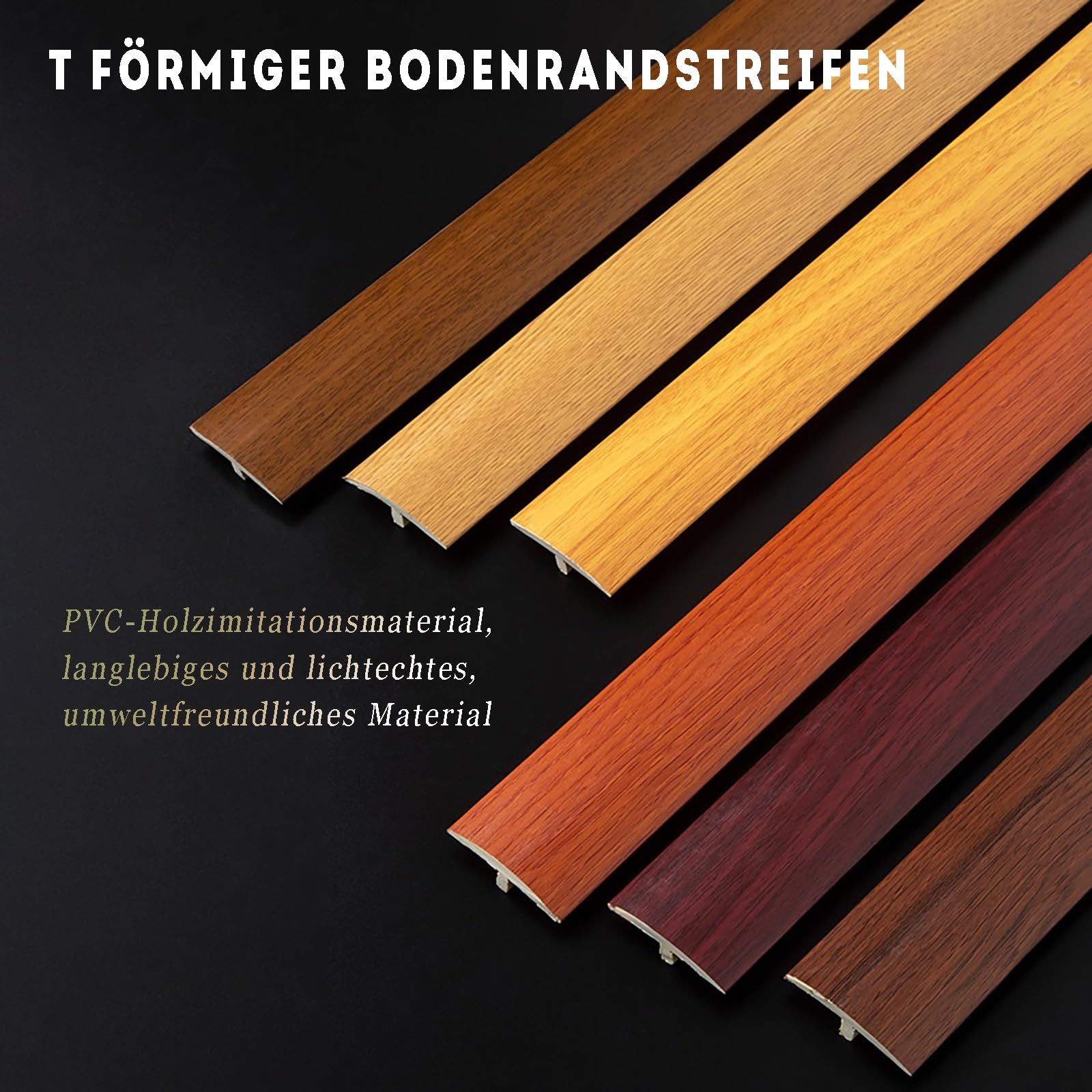 Perfil De Transición T De PVC Autoadhesivo Para Pisos: Ideal Para Unir Madera Y Baldosas. Solución Duradera Y Estética Sin Juntas, Perfecta Para Acabados Y Espacios Planos(Weiß,2 * 60cm)