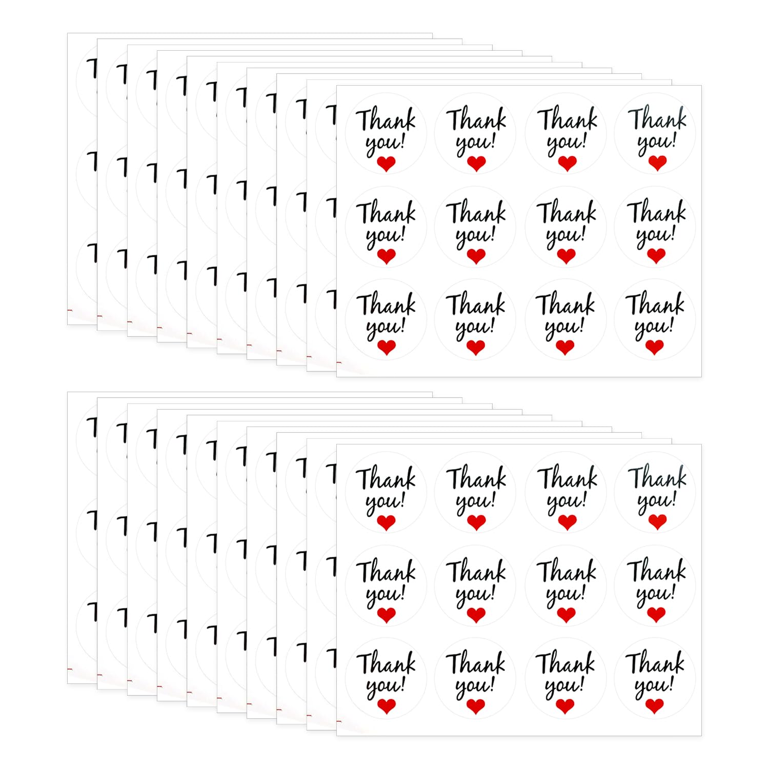 GDFHBD 20 Love Thank You Stickers, Self-Adhesive Gift Labels, Diy Baking Packaging Stickers, Envelope Sealing Stickers, Suitable For Greeting Cards, Envelopes, Gifts.