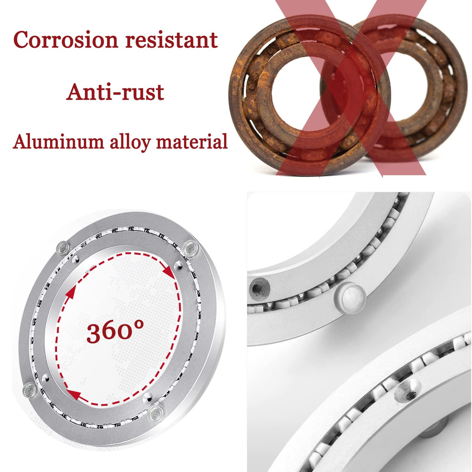 Rond Plateau Tournant À Roulement Rotatif En Alliage D'aluminium Robuste