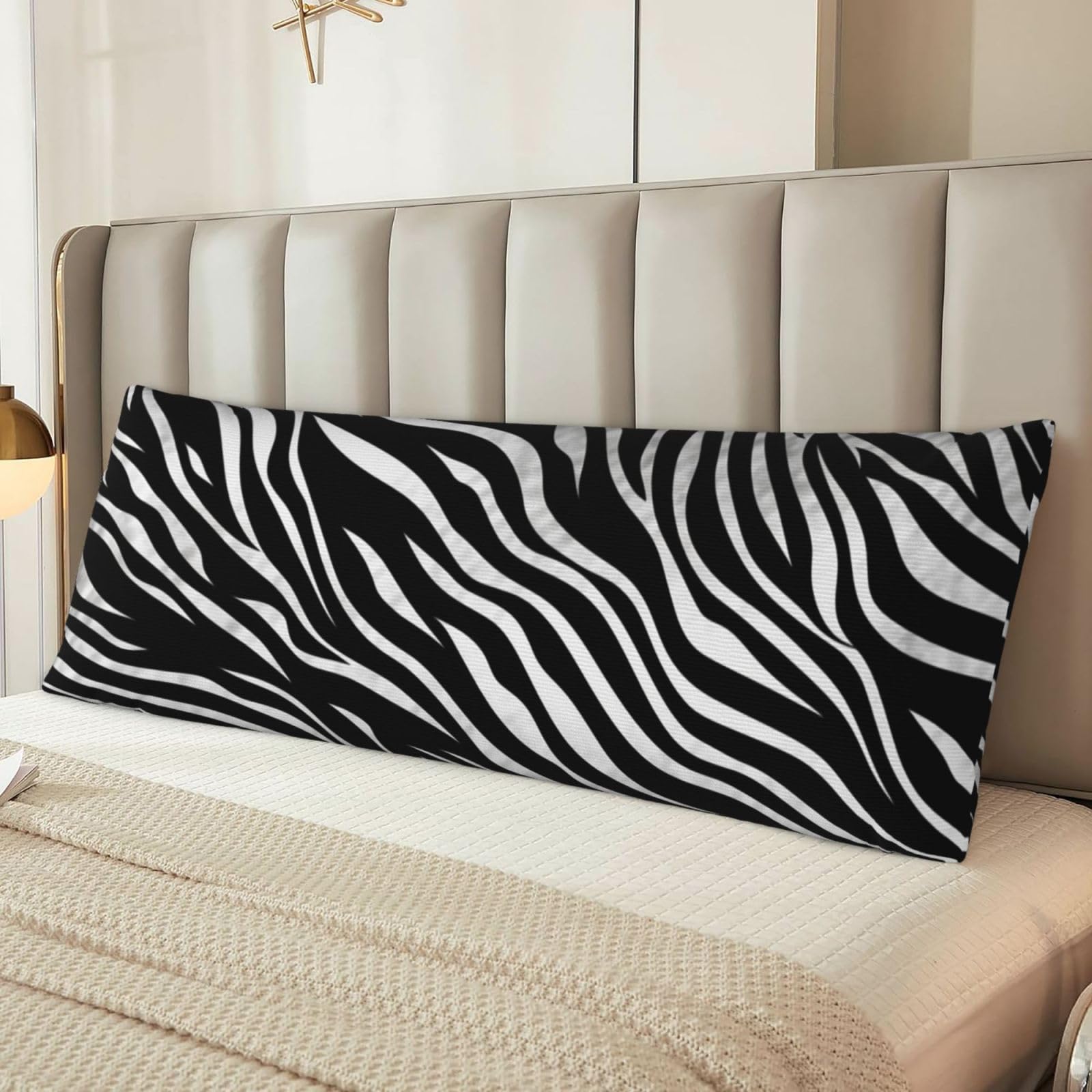 Zebra Print Body Pillow Case Cover, Microfiber Long Pillow Cases, Ultra Soft and Cozy Plush Body Pillowcase Decorative Long Bed Pillow Cover for Sleeping 20x54 Inches