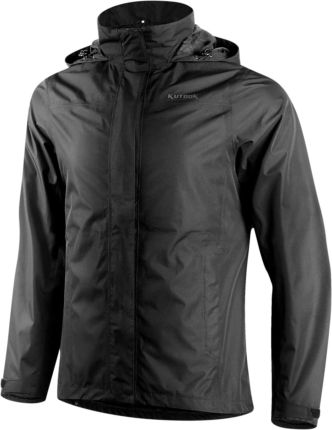 Waterproof Jacket Raincoat Full Waterproof 10000mmH₂O Index Rain Jackets Raincoat Concealable Hood Cycling Hiking Commute Fishing Outdoor Activities Multi Pockets