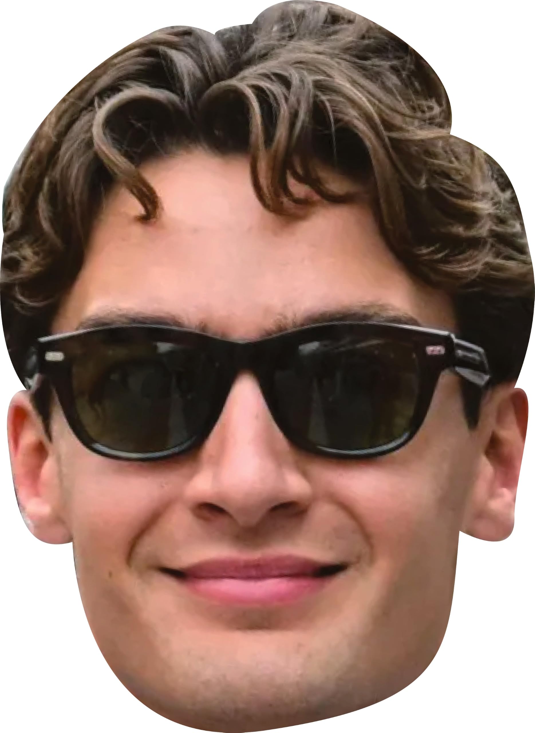 FoxyPrinting George Russel Sun Glasses Facemask – F1 Motorsport Celebrity Face Mask – Formula 1 Racing Driver Funny Mask for Stag Do, Hen Night, Fancy Dress & Costume Parties, Ready to Wear