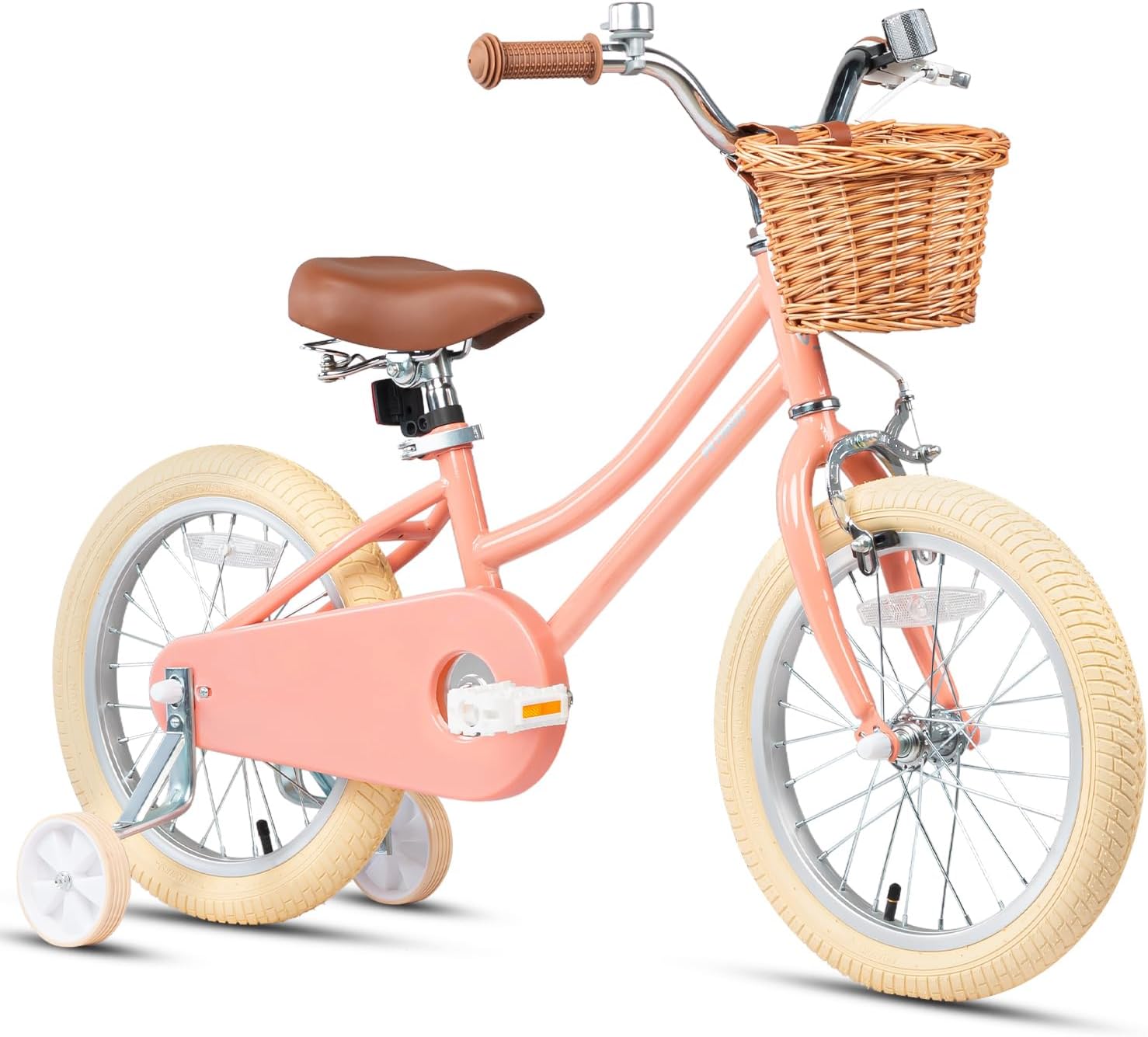 Petimini Girls Bike with Basket for 2-12 Years Old Kids, 12 14 16 18 20 Inch Bicycle with Bell Training Wheels, Multiple Colors