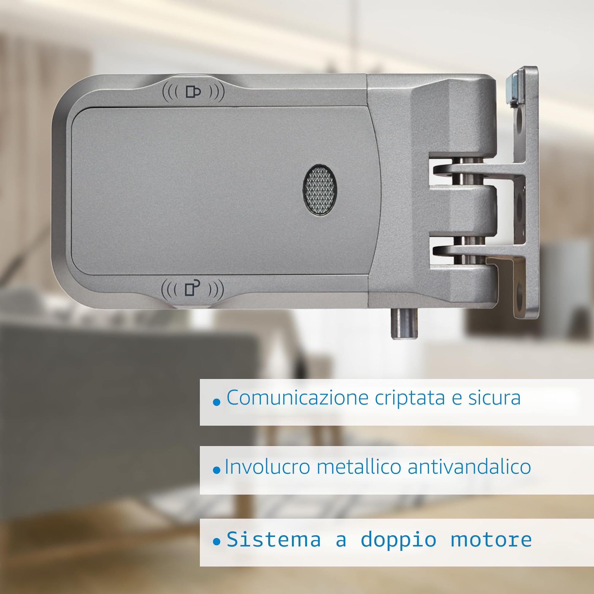 NIVIAN Serratura Invisibile Intelligente WiFi – Chiavistello Elettronico con App e Telecomandi, Doppio Motore Antivandalo, Apertura da Interno ed Esterno