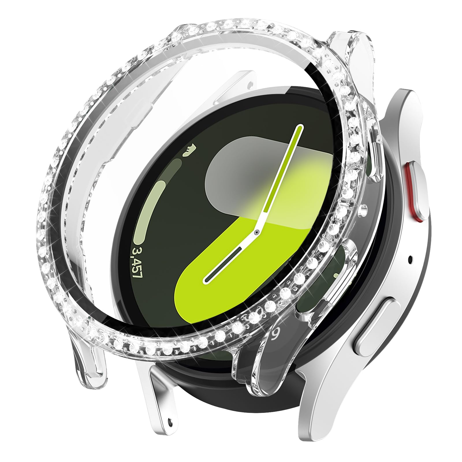 KeeFos Funda Protectora Compatible con Samsung Galaxy Watch 7 40mm, Bling Case Protector Pantalla Ultrafino Cristal Templado PC Dura HD Ultra para Samsung Galaxy Watch 7 40mm (Transparent)