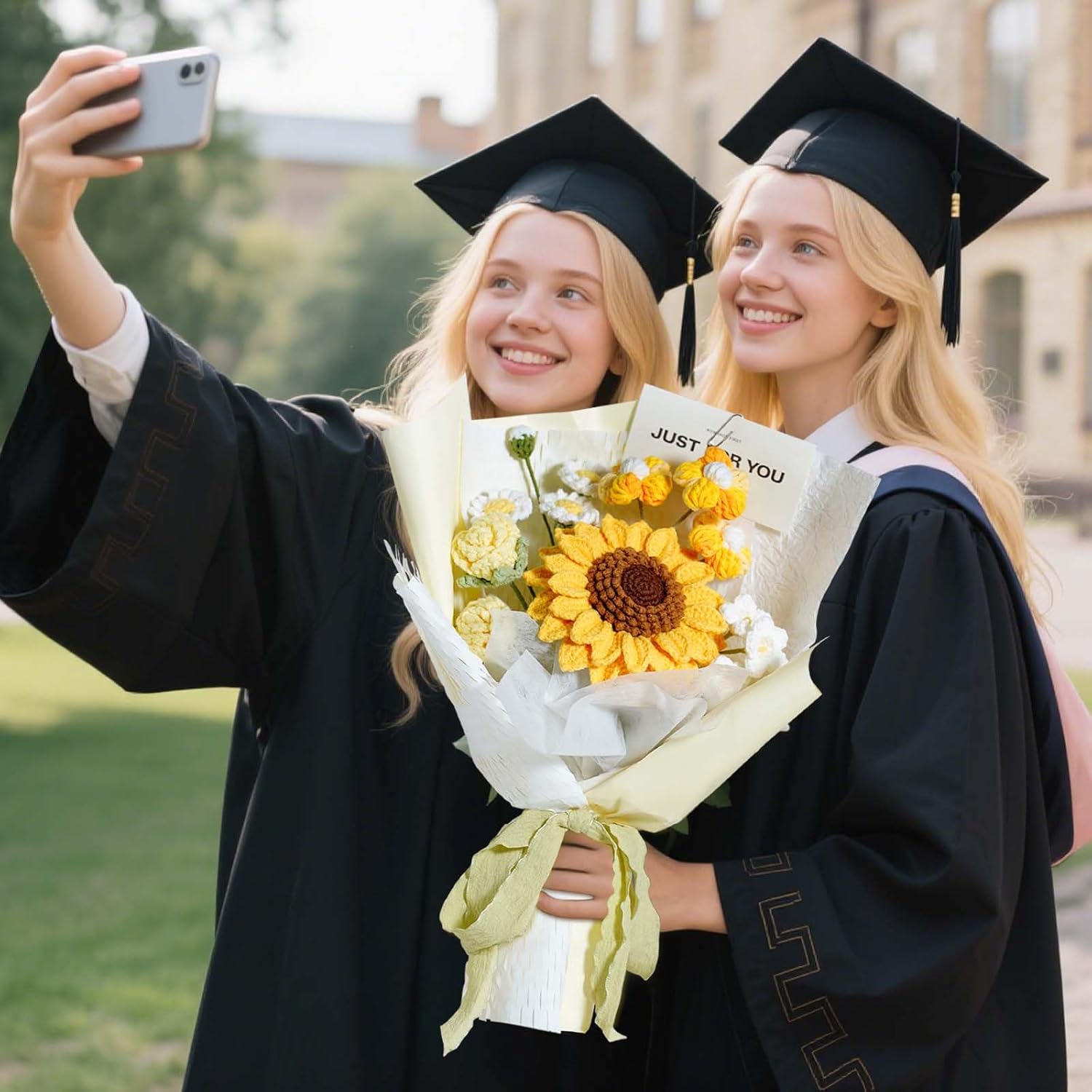 Crochet Flowers, Sunflower Bouquet Forever Gift - for Girlfriend, Mom, Grandma, Birthday, Anniversary, Graduation, Home Decor - Image 6