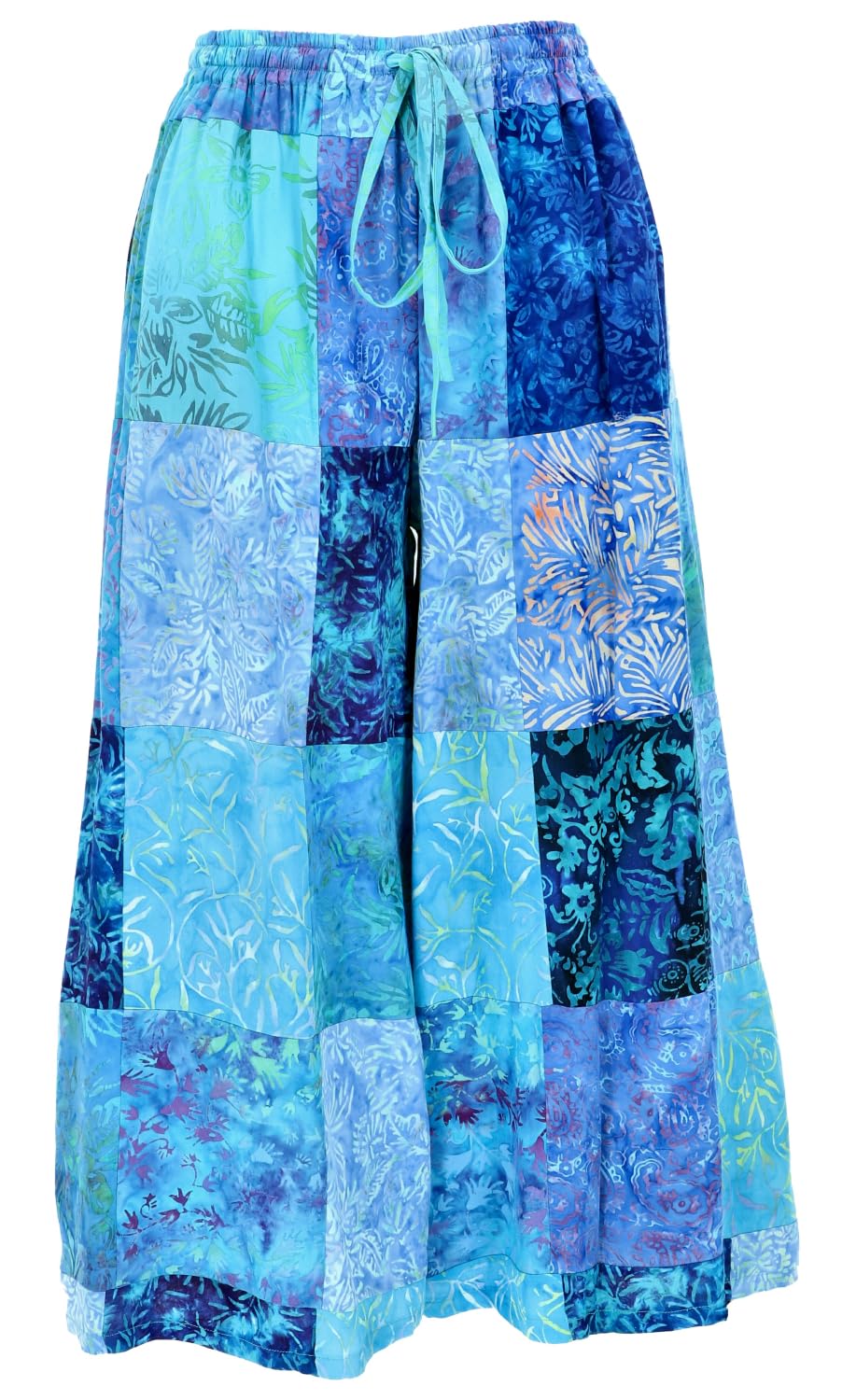 Pantalon palazzo ample et confortable à coupe évasée patchwork - 8