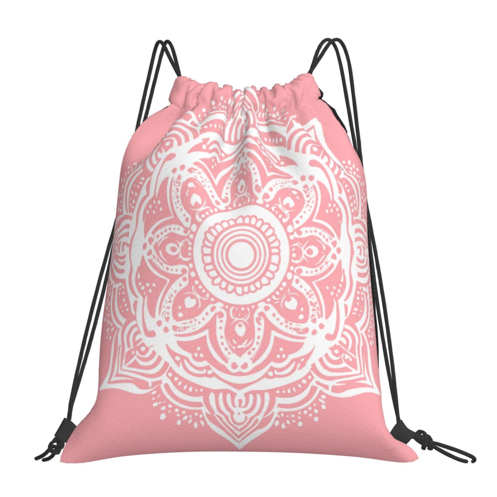 HEILIVIO drawstring bags pink mandala style backpack bag travel swimming beach sport gym sack string bag yoga bag