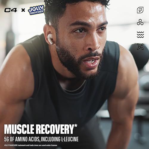 Miniatura 6 de Cellucor C4 Energy + Aminos Powder  Jolly Rancher Cherry  0.18 oz de BCAA y EAA para la recuperación muscular, 3 electrolitos para hidratación, 100