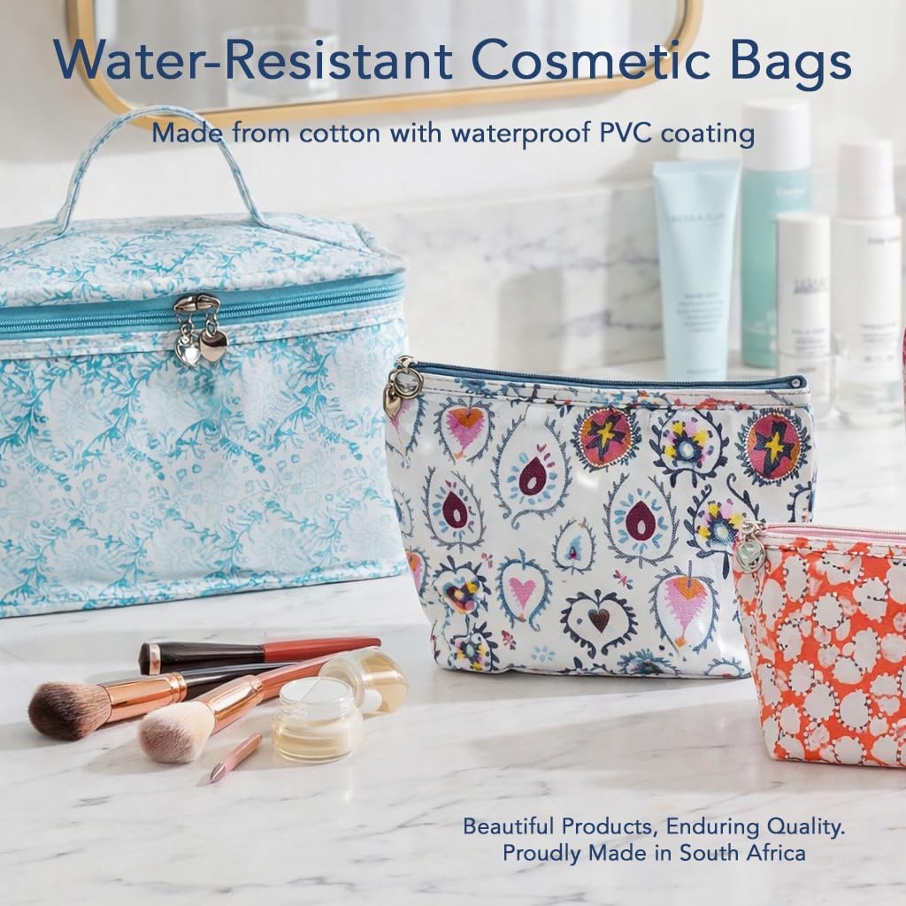 Jacaranda Living Extra Small Cosmetic Bag - Water-Resistant, PVC-Lined - Wild Things