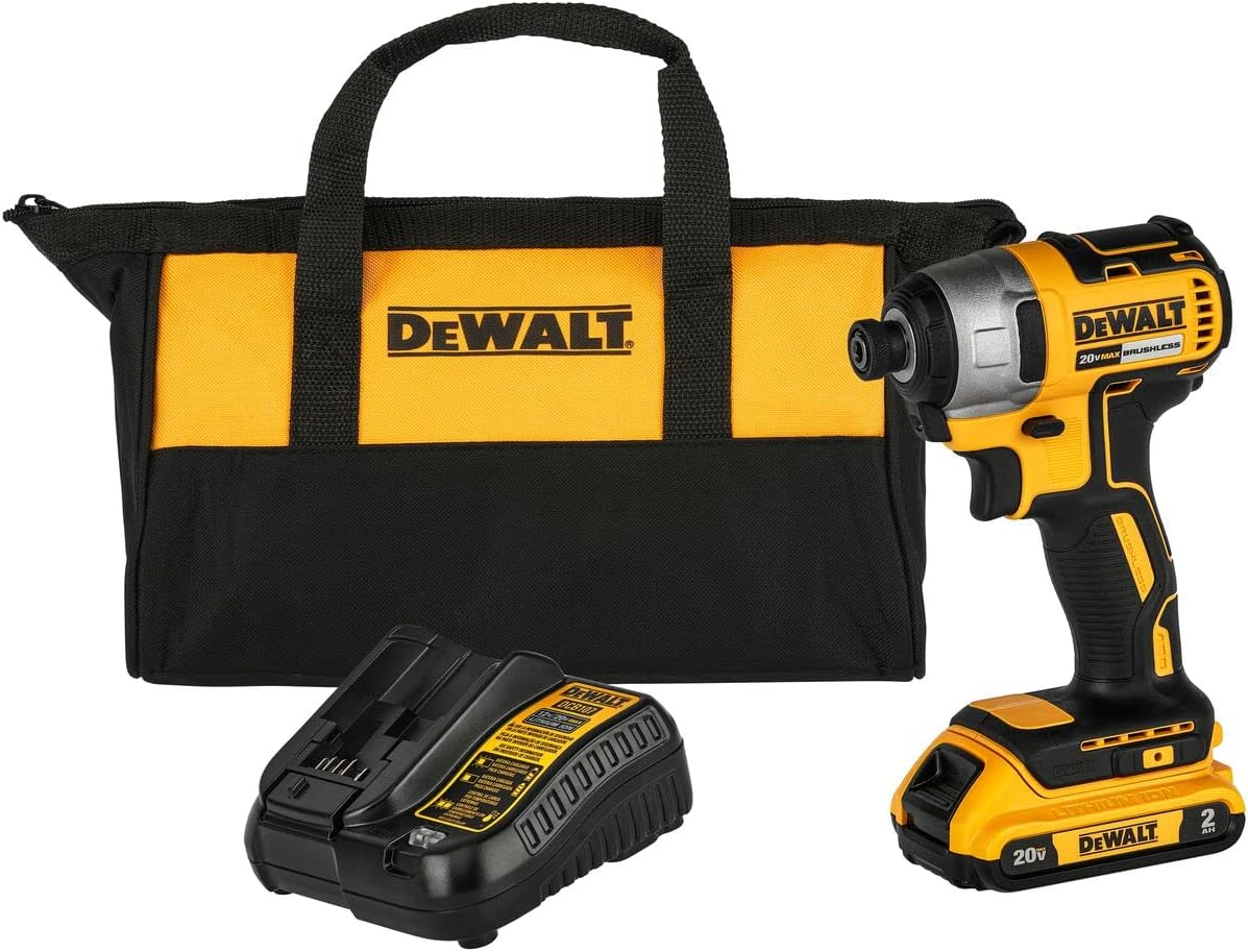 DEWALT Cordless Compact Impact Driver Kit 20V MAX Battery