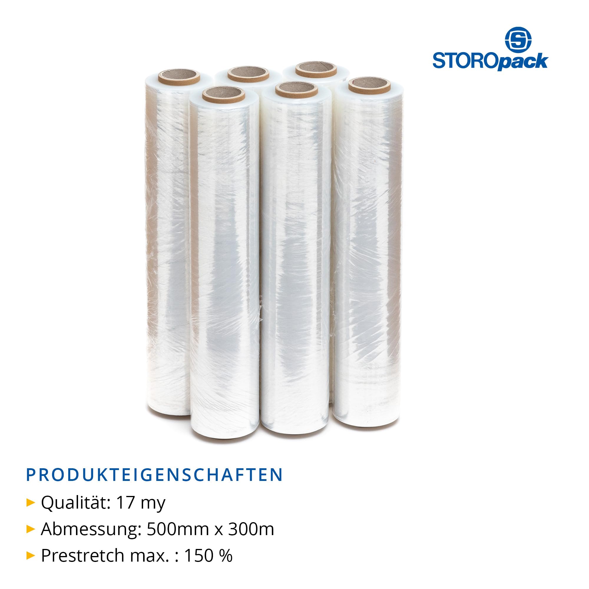 18 Zoll X 1500 Fuß 80 Stärke 4/1 Rolle Palette Handschrumpffolie