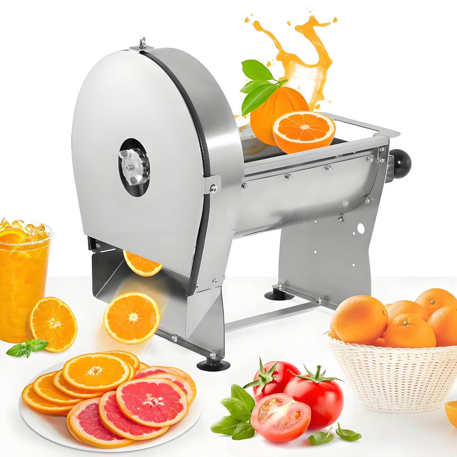 GTHTUHFD Electric Vegetable Slicer,Commercial Fruit Slicing Machine,Double Blade Electric Cabbage Shredder Machine,For Onion Tomato Potato Fruits Restaurant Home Use 2Mm*2Mm,2MM*2MM