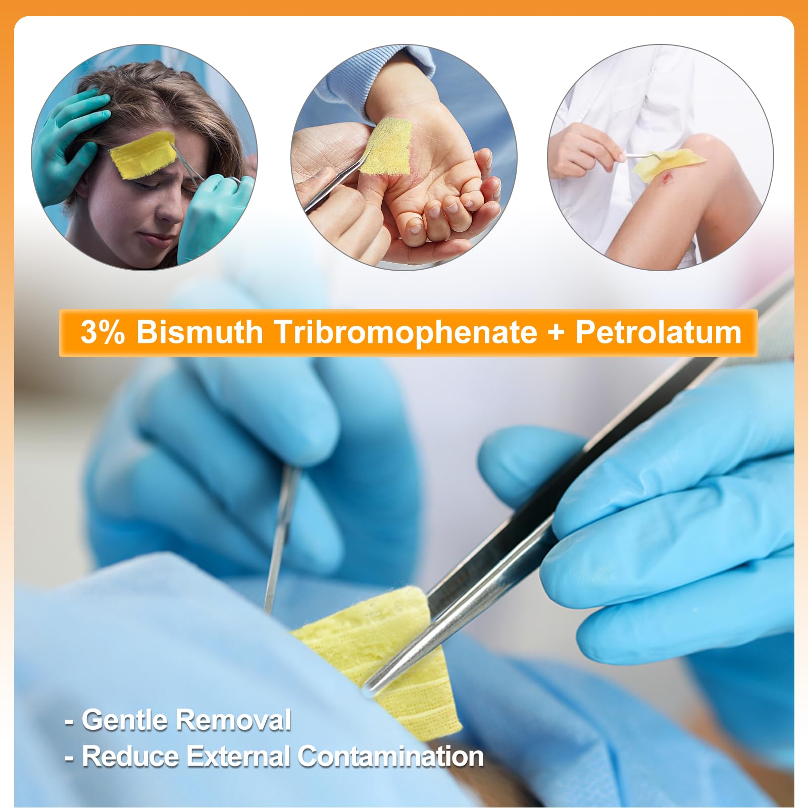 Carbou Medical Xeroform - Apósito de petrolato de 5 x 9 pulgadas, paquete de 25 almohadillas de gasa no adherentes, parche de gasa de malla fina suave para el cuidado de heridas, quemaduras,