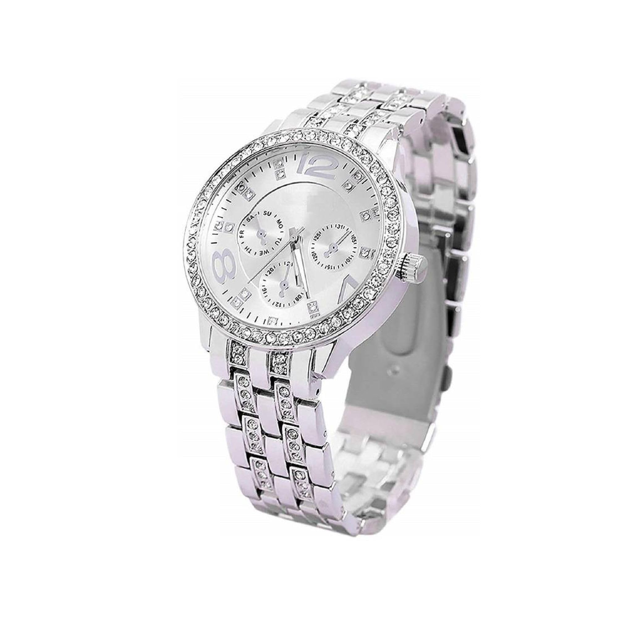 Trendyaddy Pack of 1 Women Stainless Steel Watch Strap Round Dial Silver Analog Quartz Watch - Gift for Birthday, Rakshabandhan and Other Festive Gifts[ANG-TA-083] (B0CDXTGSWS) Amazon Price History, Amazon Price Tracker